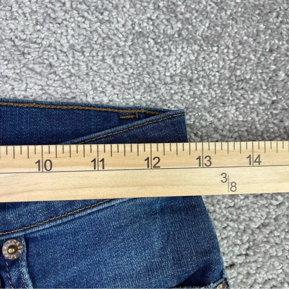 J. Crew Toothpick Jeans Women's 24 Blue  Skinny Low Rise Dark Denim Distressed - Picture 8 of 12